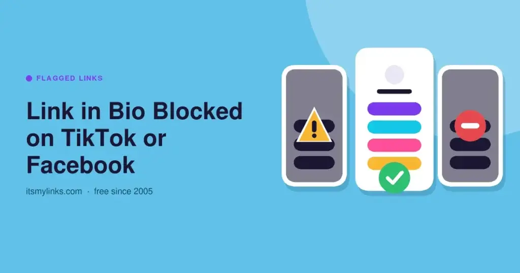 Two blocked phones flanking a clean phone with a check